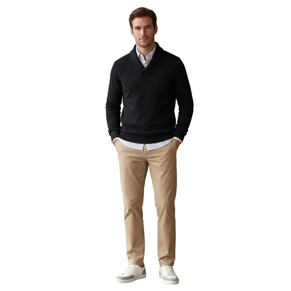 Michael Kors Men's Small Black Shawl Collar Sweater - Excellent Condition